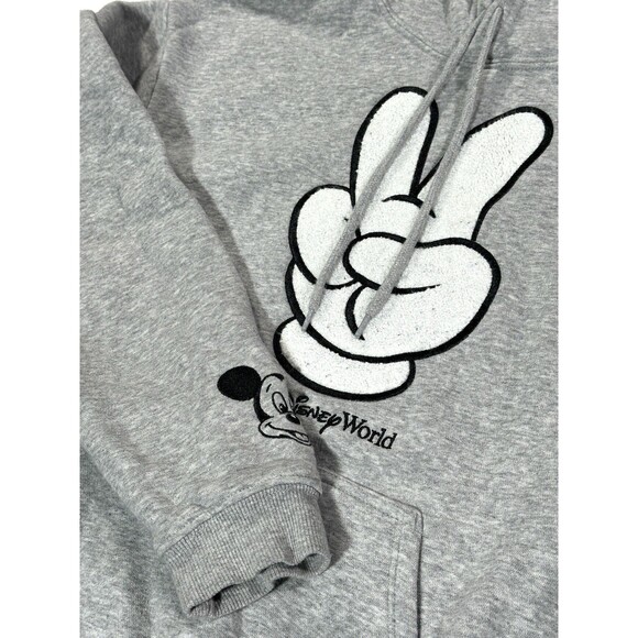 2025 Walt Disney World Park Mickey Peace Sign Hoodie Pullover Sweatshirt Gray XS - Picture 7 of 11